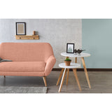 Sofá Cannes Salmón Dicosta y Matiz Natural 136x85cm de Dos Puestos sin Apoya Brazos