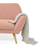 Sofá Cannes Salmón Dicosta y Matiz Natural 136x85cm de Dos Puestos sin Apoya Brazos
