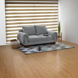 Sofá Daytona Gris Denver y Matiz Caramelo 150x80cm de Dos Puestos sin Apoya Brazos