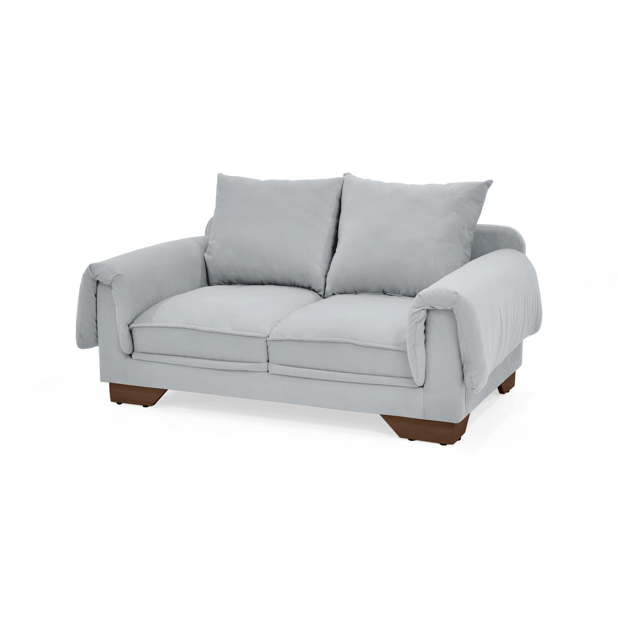 Sofá Daytona Plata Denver y Matiz Caramelo 150x80cm de Dos Puestos sin Apoya Brazos