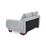 Sofá Daytona Plata Denver y Matiz Caramelo 150x80cm de Dos Puestos sin Apoya Brazos