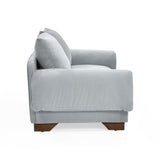 Sofá Daytona Plata Denver y Matiz Caramelo 150x80cm de Dos Puestos sin Apoya Brazos
