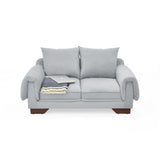 Sofá Daytona Plata Denver y Matiz Caramelo 150x80cm de Dos Puestos sin Apoya Brazos