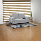 Sofá Daytona Plata Denver y Matiz Caramelo 150x80cm de Dos Puestos sin Apoya Brazos