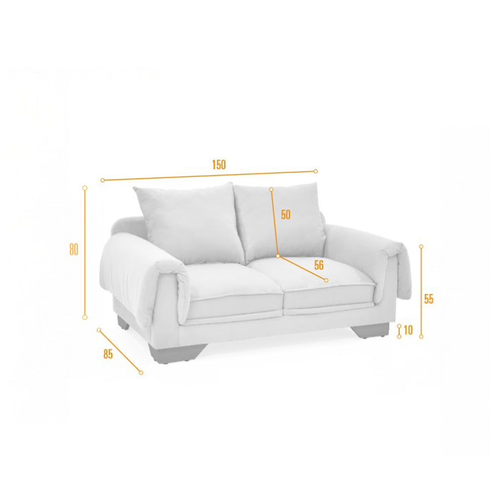 Sofá Daytona Plata Denver y Matiz Caramelo 150x80cm de Dos Puestos sin Apoya Brazos