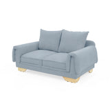 Sofá Daytona Plata Eureka y Matiz Natural 150x80cm de Dos Puestos sin Apoya Brazos