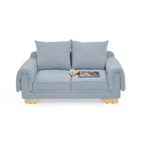 Sofá Daytona Plata Eureka y Matiz Natural 150x80cm de Dos Puestos sin Apoya Brazos