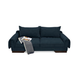 Sofá Daytona Plomo Eureka y Matiz Wengue 218x80cm de Tres Puestos sin Apoya Brazos