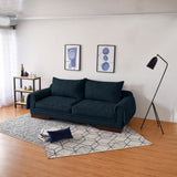 Sofá Daytona Plomo Eureka y Matiz Wengue 218x80cm de Tres Puestos sin Apoya Brazos