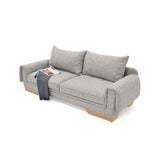 Sofá Daytona Taupe Dicosta y Matiz Natural 218x80cm de Tres Puestos sin Apoya Brazos