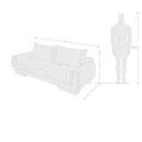 Sofá Daytona Taupe Dicosta y Matiz Natural 218x80cm de Tres Puestos sin Apoya Brazos
