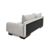 Sofá Daytona Taupe Dicosta y Matiz Wengue 218x80cm de Tres Puestos sin Apoya Brazos