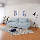 Sofá Daytona Plata Eureka y Matiz Natural 218x80cm de Tres Puestos sin Apoya Brazos