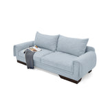 Sofá Daytona Plata Eureka y Matiz Wengue 218x80cm de Tres Puestos sin Apoya Brazos