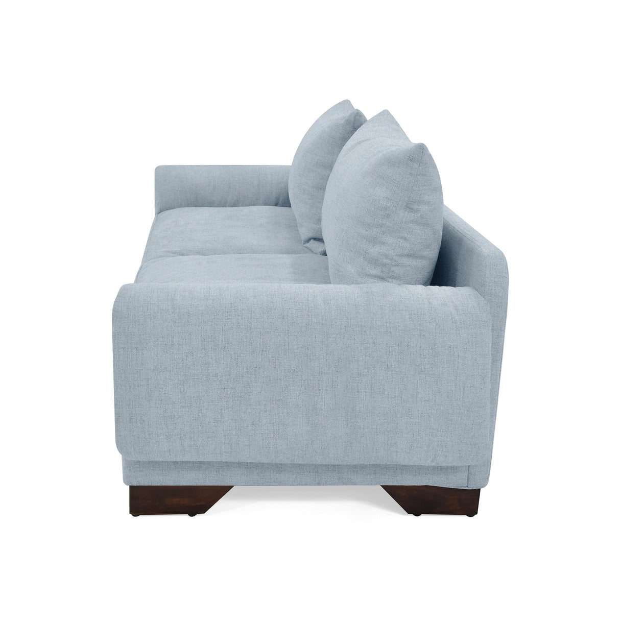Sofá Daytona Plata Eureka y Matiz Wengue 218x80cm de Tres Puestos sin Apoya Brazos