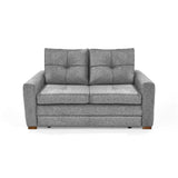 Sofá Cama Doha Gris Sky y Matiz Caoba 150x87cm de Dos Puestos con Apoya Brazos