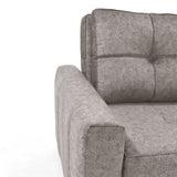 Sofá Cama Doha Taupe Sky y Matiz Caoba 150x87cm de Dos Puestos con Apoya Brazos