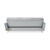 Sofá Cama Dominic Plata Denver y Matiz Natural 206x80cm de Tres Puestos Reclinable con Apoya Brazos