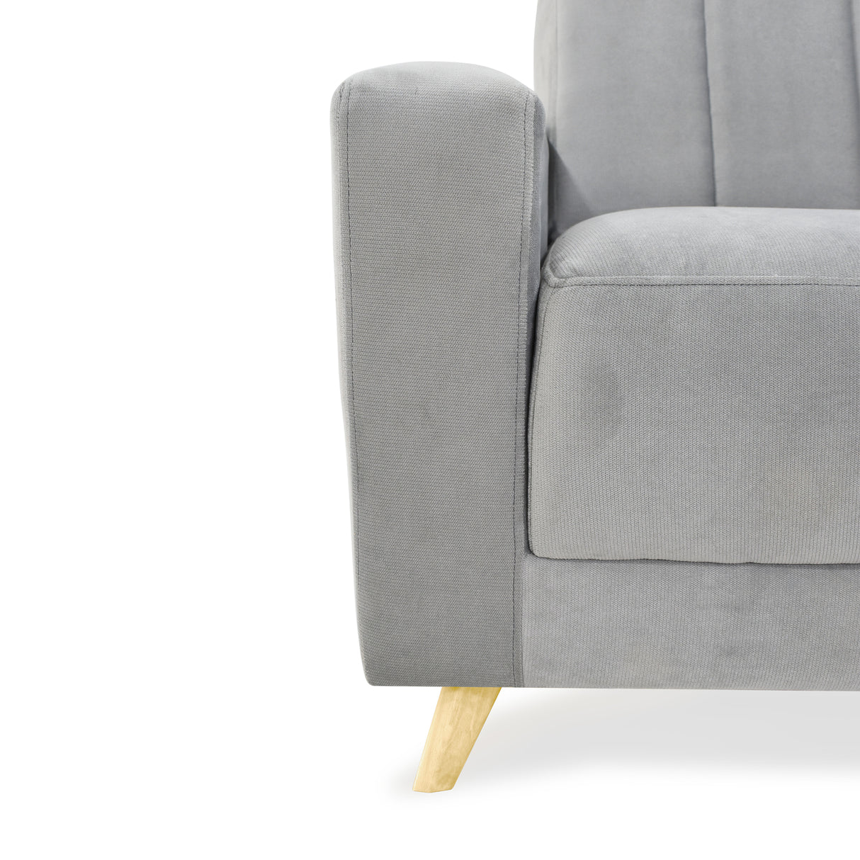 Sofá Cama Dominic Plata Denver y Matiz Natural 206x80cm de Tres Puestos Reclinable con Apoya Brazos