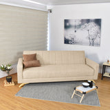 Sofá Cama Dominic Beige Dicosta y Matiz Natural 206x80cm de Tres Puestos Reclinable con Apoya Brazos