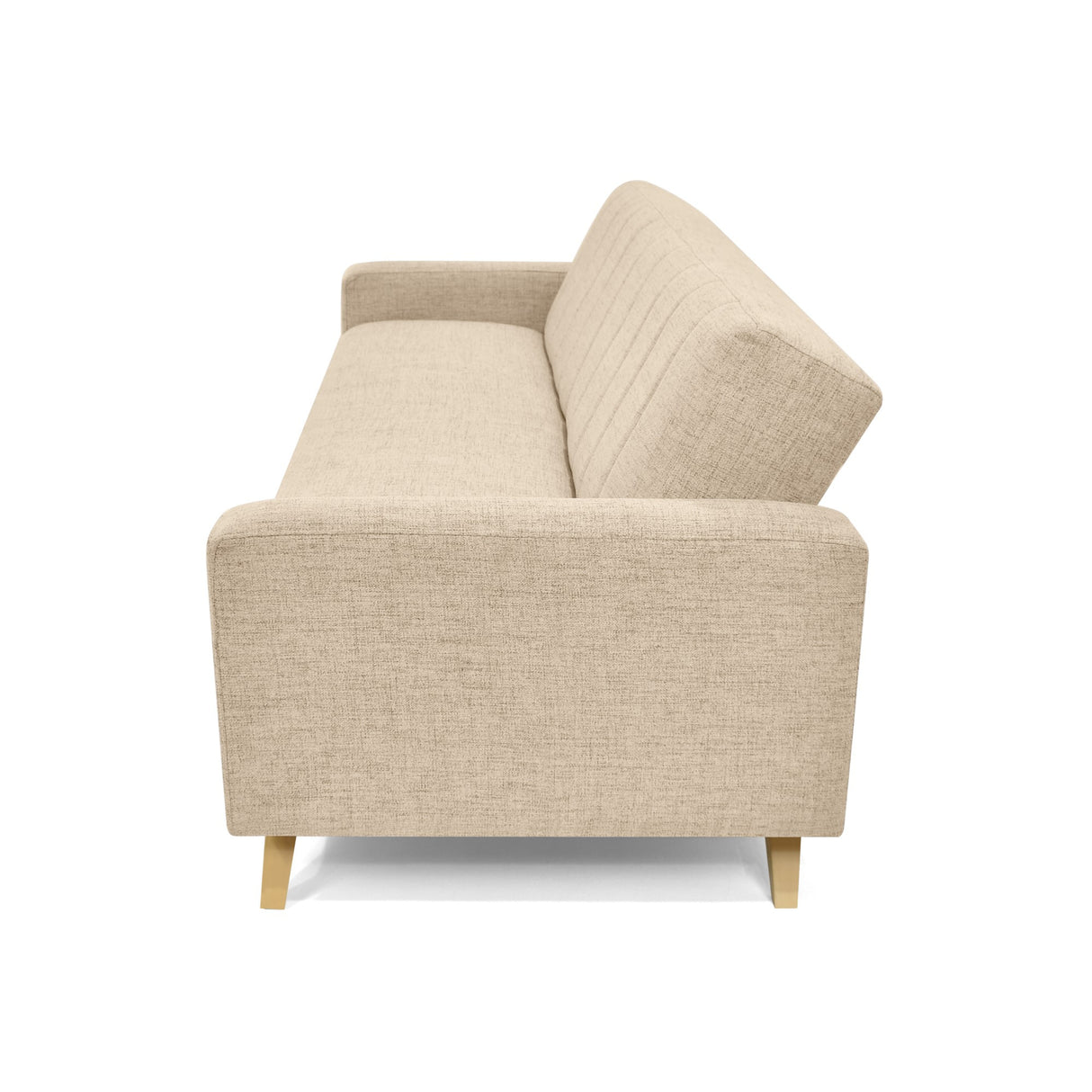 Sofá Cama Dominic Beige Dicosta y Matiz Natural 206x80cm de Tres Puestos Reclinable con Apoya Brazos
