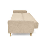 Sofá Cama Dominic Beige Dicosta y Matiz Natural 206x80cm de Tres Puestos Reclinable con Apoya Brazos