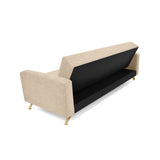 Sofá Cama Dominic Beige Dicosta y Matiz Natural 206x80cm de Tres Puestos Reclinable con Apoya Brazos