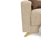Sofá Cama Dominic Beige Dicosta y Matiz Natural 206x80cm de Tres Puestos Reclinable con Apoya Brazos