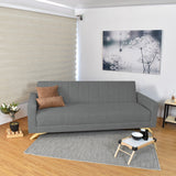 Sofá Cama Dominic Gris Dicosta y Matiz Natural 206x80cm de Tres Puestos Reclinable con Apoya Brazos