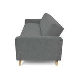 Sofá Cama Dominic Gris Dicosta y Matiz Natural 206x80cm de Tres Puestos Reclinable con Apoya Brazos