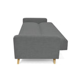 Sofá Cama Dominic Gris Dicosta y Matiz Natural 206x80cm de Tres Puestos Reclinable con Apoya Brazos