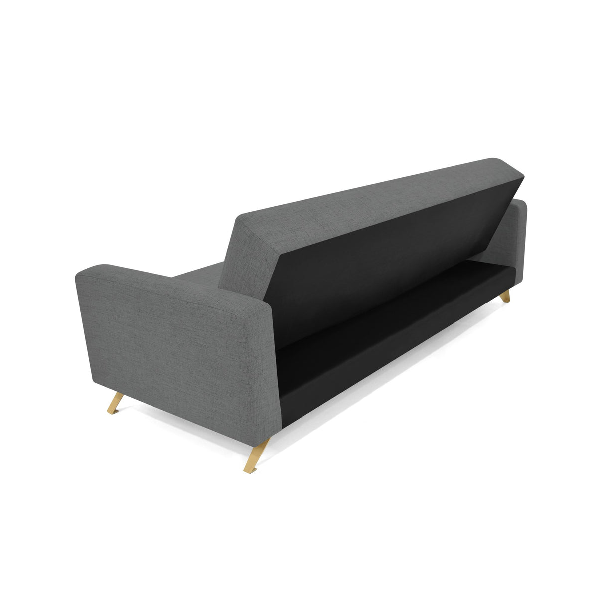 Sofá Cama Dominic Gris Dicosta y Matiz Natural 206x80cm de Tres Puestos Reclinable con Apoya Brazos