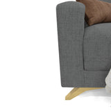 Sofá Cama Dominic Gris Dicosta y Matiz Natural 206x80cm de Tres Puestos Reclinable con Apoya Brazos
