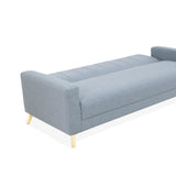 Sofá Cama Dominic Plata Eureka y Matiz Natural 206x80cm de Tres Puestos Reclinable con Apoya Brazos