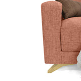Sofá Cama Dominic Salmón Dicosta y Matiz Natural 206x80cm de Tres Puestos Reclinable con Apoya Brazos