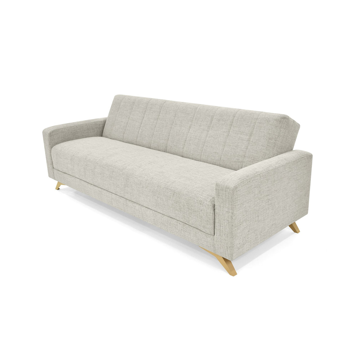 Sofá Cama Dominic Taupe Dicosta y Matiz Natural 206x80cm de Tres Puestos Reclinable con Apoya Brazos