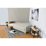 Sofá Cama Dominic Taupe Dicosta y Matiz Natural 206x80cm de Tres Puestos Reclinable con Apoya Brazos