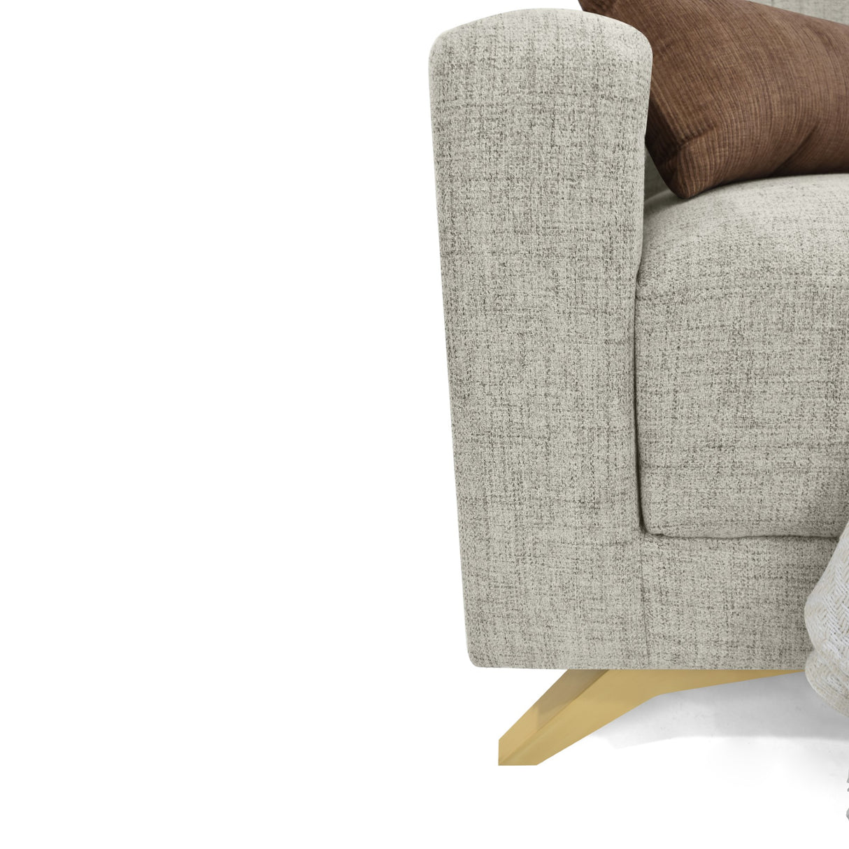 Sofá Cama Dominic Taupe Dicosta y Matiz Natural 206x80cm de Tres Puestos Reclinable con Apoya Brazos