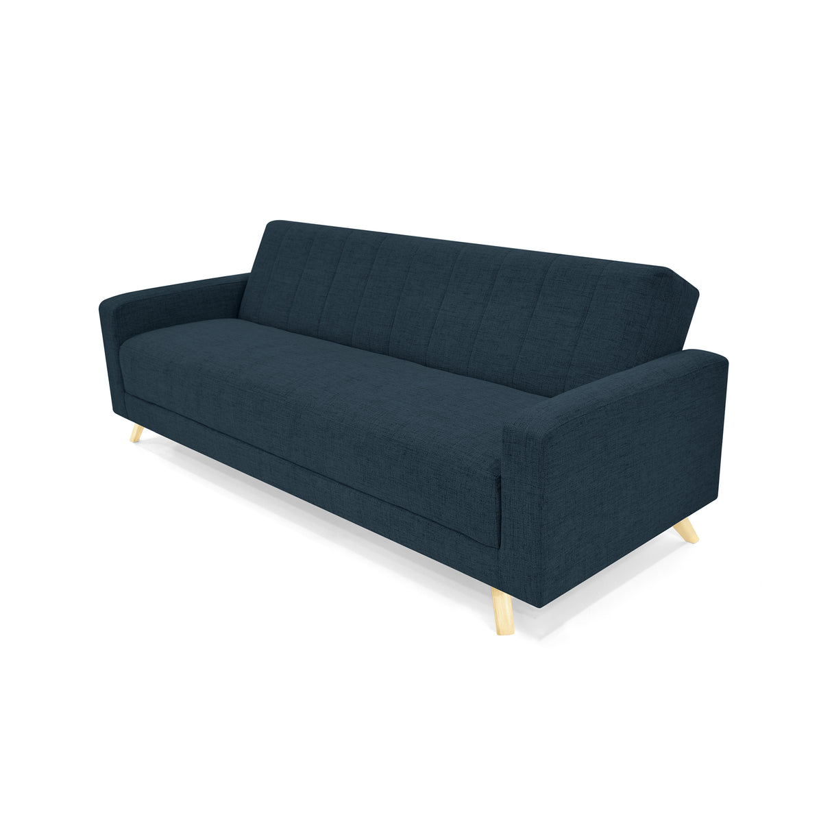 Sofá Cama Dominic Plomo Eureka y Matiz Natural 206x80cm de Tres Puestos Reclinable con Apoya Brazos