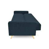 Sofá Cama Dominic Plomo Eureka y Matiz Natural 206x80cm de Tres Puestos Reclinable con Apoya Brazos