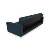 Sofá Cama Dominic Plomo Eureka y Matiz Natural 206x80cm de Tres Puestos Reclinable con Apoya Brazos