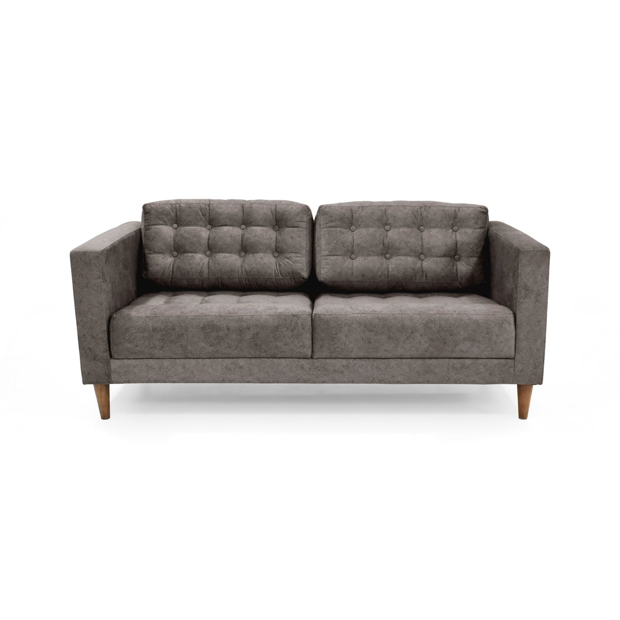 Sofá Donatello Taupe Sky y Matiz Caoba 183x81cm de Tres Puestos sin Apoya Brazos