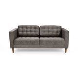 Sofá Donatello Taupe Sky y Matiz Caoba 183x81cm de Tres Puestos sin Apoya Brazos