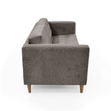 Sofá Donatello Taupe Sky y Matiz Caoba 183x81cm de Tres Puestos sin Apoya Brazos