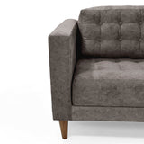 Sofá Donatello Taupe Sky y Matiz Caoba 183x81cm de Tres Puestos sin Apoya Brazos