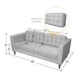 Sofá Donatello Taupe Sky y Matiz Caoba 183x81cm de Tres Puestos sin Apoya Brazos