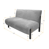 Sofá Dubi Plata Sky y Matiz Natural 123x73cm de Dos Puestos sin Apoya Brazos