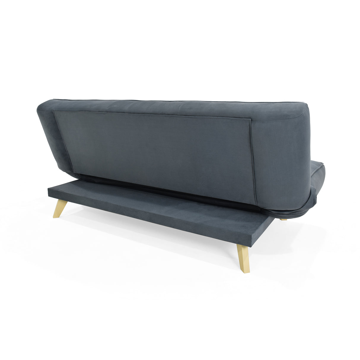 Sofá Cama Gales Gris Denver y Matiz Natural 180x84cm de Tres Puestos Reclinable sin Apoya Brazos