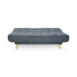 Sofá Cama Gales Gris Denver y Matiz Natural 180x84cm de Tres Puestos Reclinable sin Apoya Brazos
