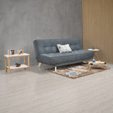 Sofá Cama Gales Gris Denver y Matiz Natural 180x84cm de Tres Puestos Reclinable sin Apoya Brazos